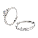 Bague Couple Pierre de Lune Argent 925 – Lien Éternel - Biloria