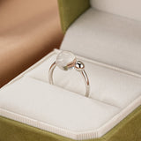 Bague Cristal de Roche Sphère de Lumière Argent Ajustable - Biloria