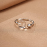 Bague Cristal de Roche Sphère de Lumière Argent Ajustable - Biloria