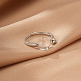 Bague Cristal de Roche Sphère de Lumière Argent Ajustable - Biloria