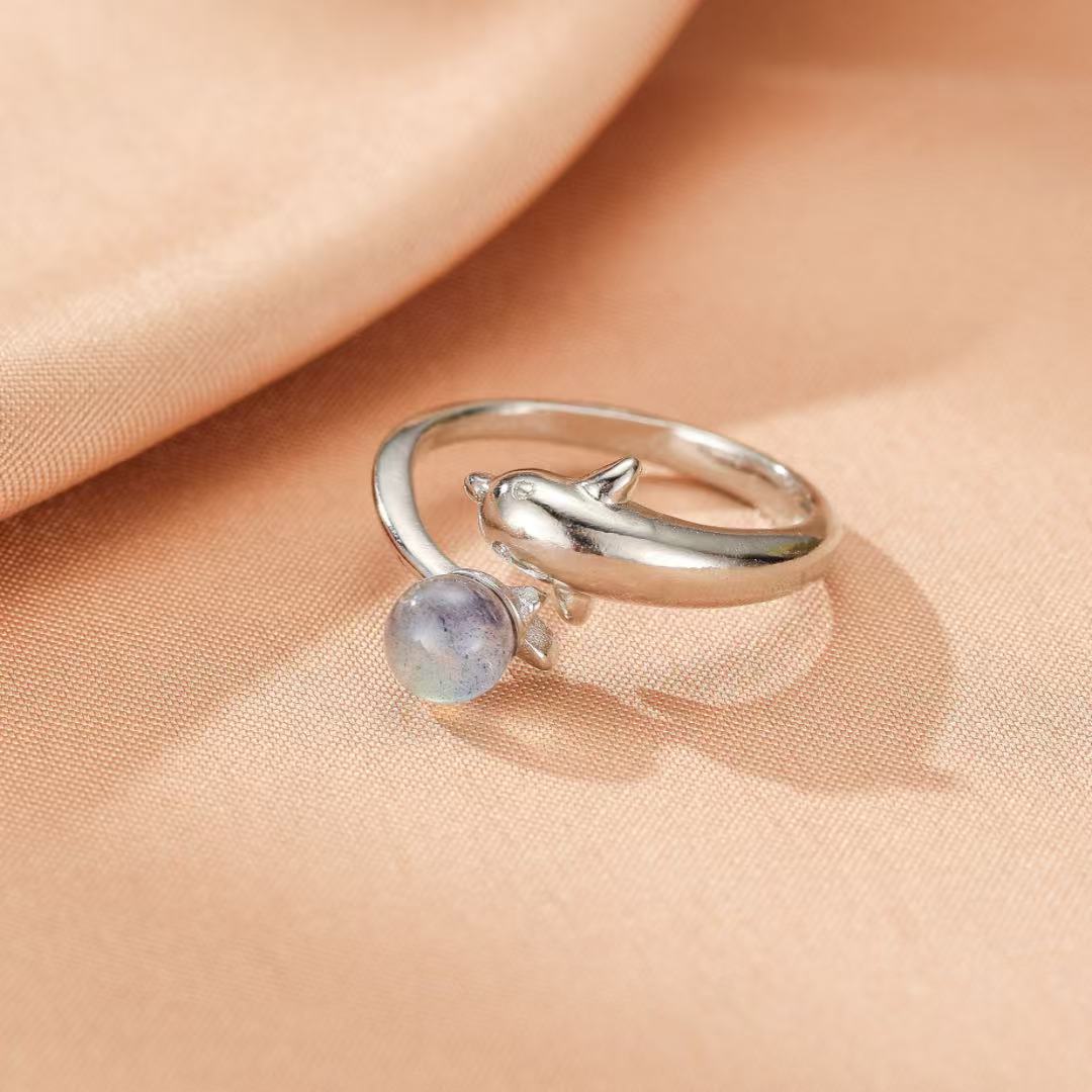 Bague Dauphin Labradorite Perle – Bijou Spirituel - Biloria