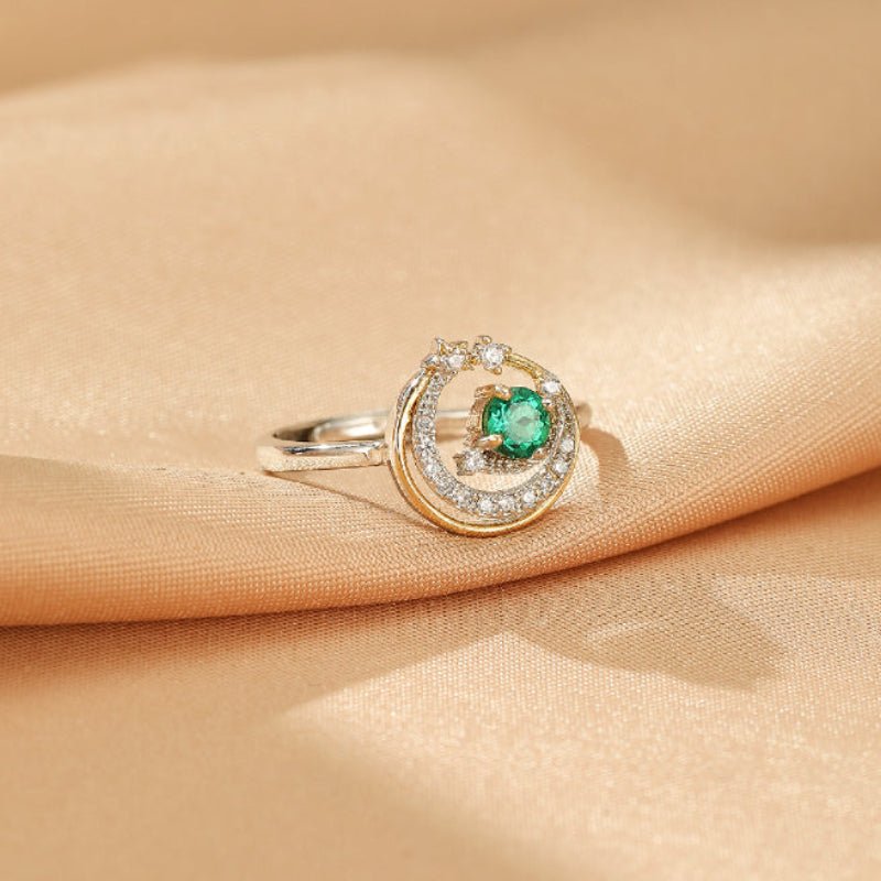Bague Émeraude Ajustable Argent 925 | Harmonie et Renouveau - Biloria