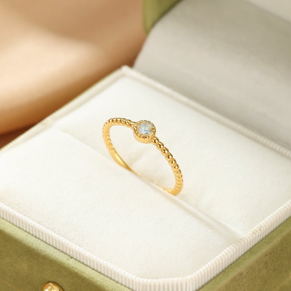 Bague Émeraude Argent Plaqué Or – Bijou Ajustable Renouveau - Biloria