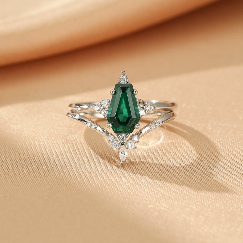 Bague Émeraude Argent S925 – Pierre Naturelle 6x9mm - Biloria