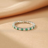 Bague Émeraude et Zircon Argent S925 – Bijou Finesse - Biloria