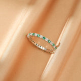 Bague Émeraude et Zircon Argent S925 – Bijou Finesse - Biloria