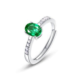 Bague Émeraude Lumière Impériale en Argent 925 Ajustable - Biloria