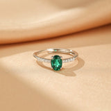 Bague Émeraude Lumière Impériale en Argent 925 Ajustable - Biloria