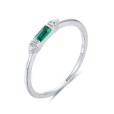 Bague Émeraude Zircon Argent 925 Ajustable - Biloria