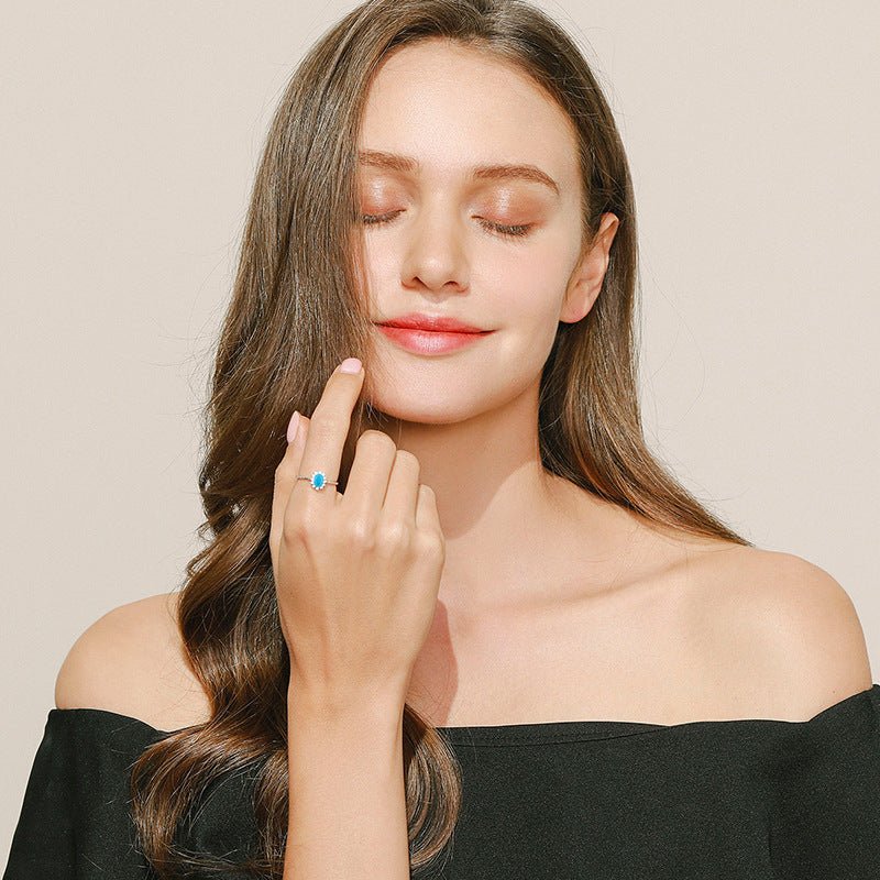 Bague en Argent 925 avec Turquoise Ovale – Bijou de Sérénité - Biloria