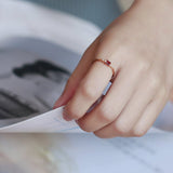 Bague en Grenat et Zircon – Argent Plaqué Or 14k pour la Passion - Biloria