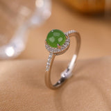 Bague en Jade Ajustable pour Femme 54-60mm Argent 925 - Biloria