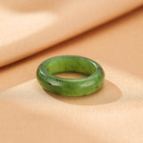 Bague en jade vert | Pierre naturelle de Russie | Feng Shui protecteur - Biloria
