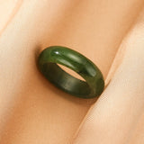 Bague en jade vert | Pierre naturelle de Russie | Feng Shui protecteur - Biloria
