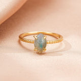 Bague en labradorite et argent plaqué or 14K – protection et intuition - Biloria
