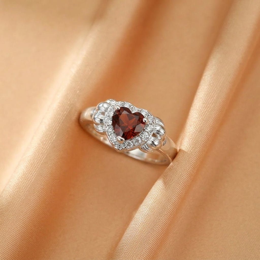 Bague Grenat Ajustable Argent S925 – Passion et Protection - Biloria