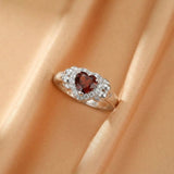 Bague Grenat Ajustable Argent S925 – Passion et Protection - Biloria