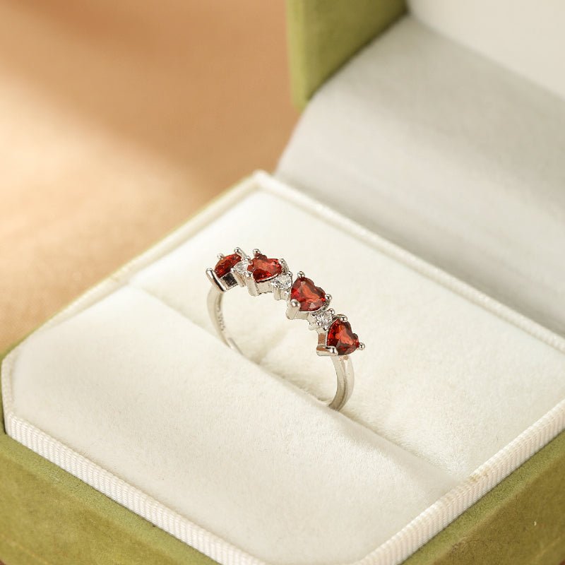 Bague Grenat Argent Cœur des Brumes – Pierre d'Énergie - Biloria