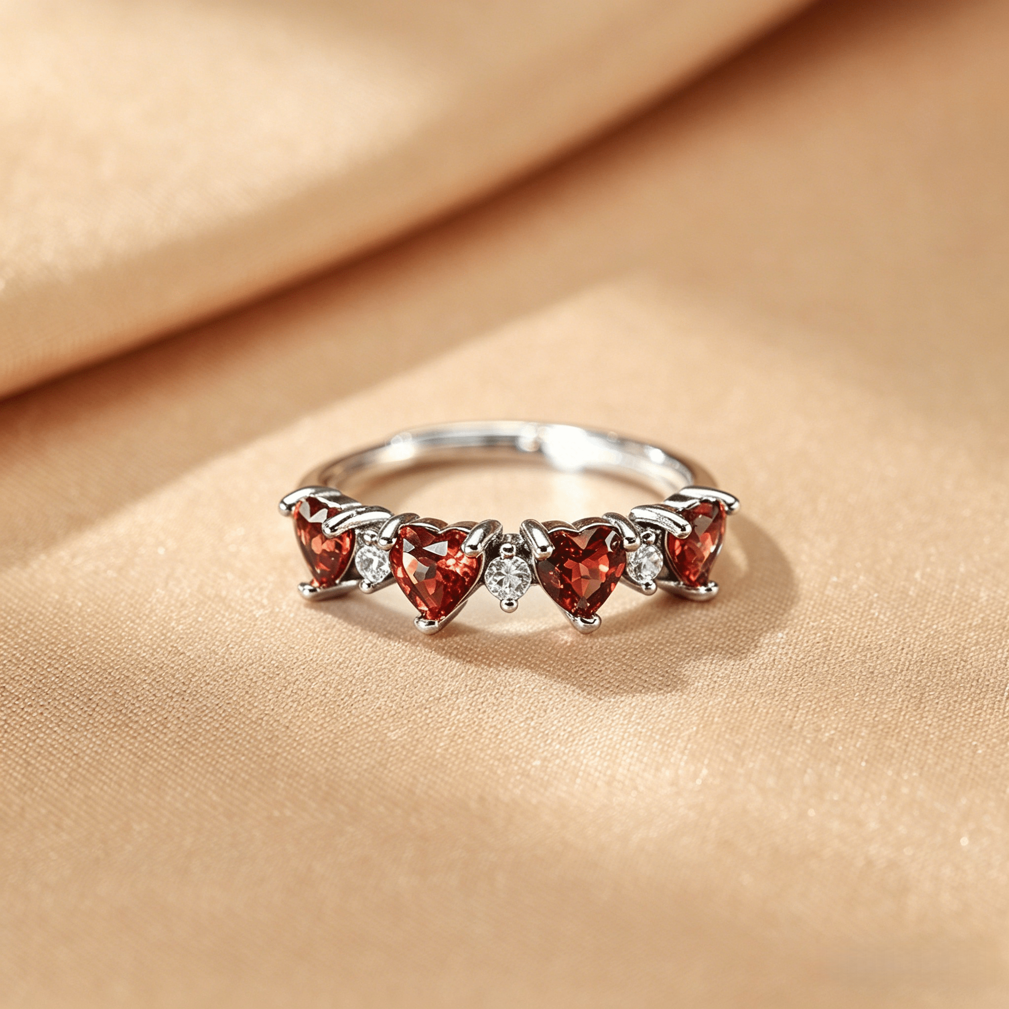 Bague Grenat Argent Cœur des Brumes – Pierre d'Énergie - Biloria