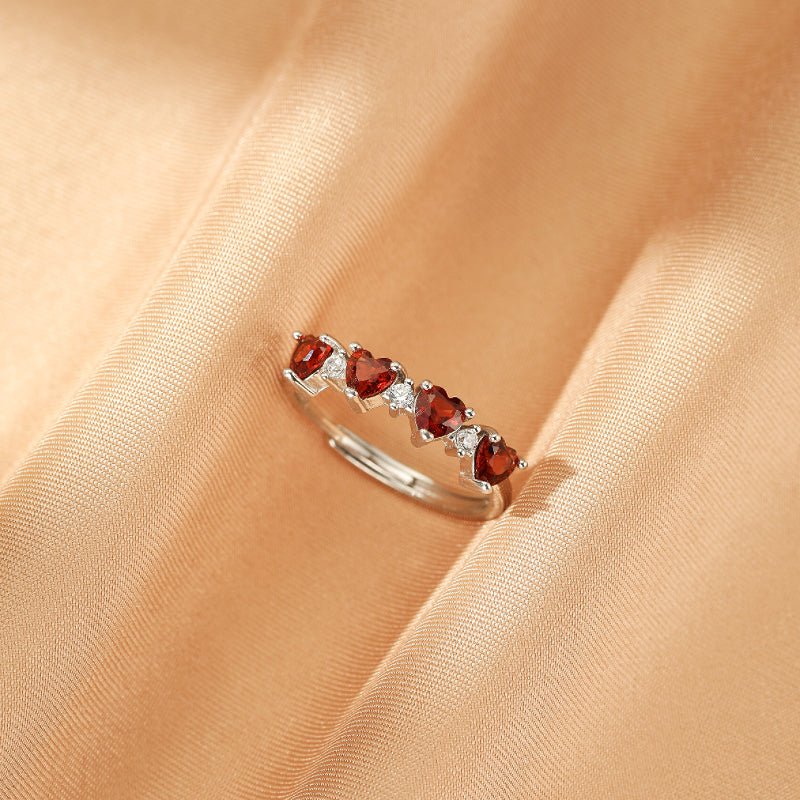 Bague Grenat Argent Cœur des Brumes – Pierre d'Énergie - Biloria