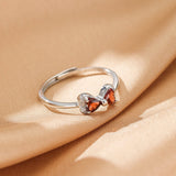 Bague Grenat Cœur Nœud Argent 925 Lithothérapie - Biloria