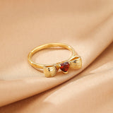 Bague Grenat Cœur Nœud Argent Plaqué Or – Bijou Passion - Biloria