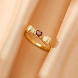Bague Grenat Cœur Nœud Argent Plaqué Or – Bijou Passion - Biloria
