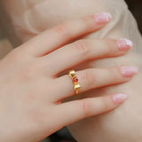 Bague Grenat Cœur Nœud Argent Plaqué Or – Bijou Passion - Biloria