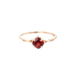 Bague Grenat Courbe Ardente Argent Plaqué Or - Biloria