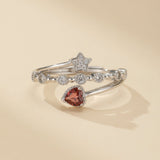 Bague Grenat Étoile en Argent 925 - Biloria