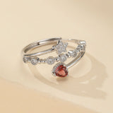 Bague Grenat Étoile en Argent 925 - Biloria