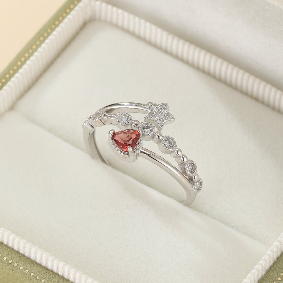 Bague Grenat Étoile en Argent 925 - Biloria