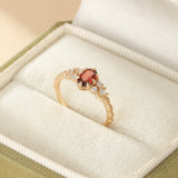 Bague Grenat Fleur de Passion Argent Plaqué Or | Bijou Cadeau - Biloria