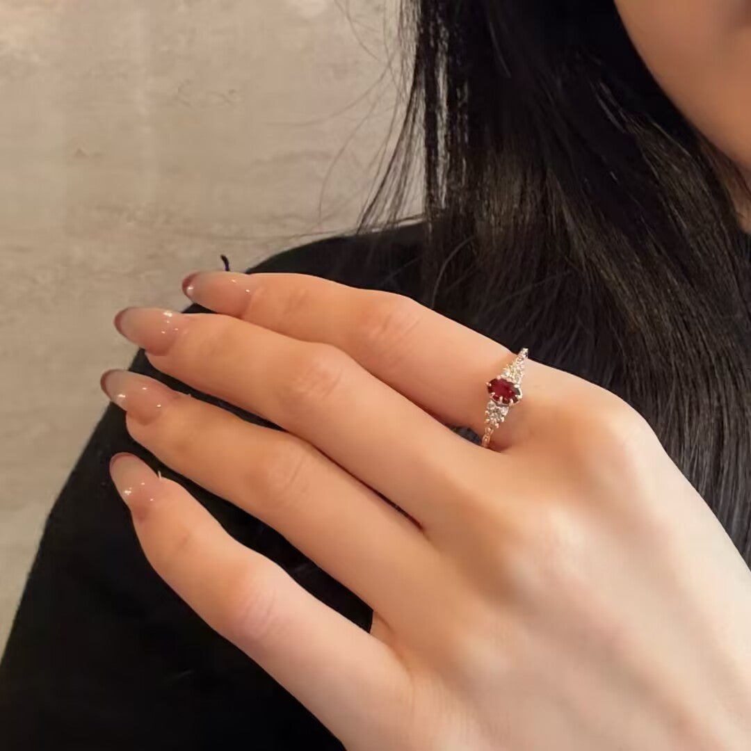 Bague Grenat Fleur de Passion Argent Plaqué Or | Bijou Cadeau - Biloria