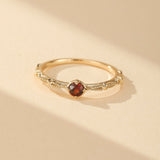 Bague Grenat Rouge Argent Plaqué Or – Énergie et Élégance - Biloria