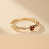 Bague Grenat Rouge Argent Plaqué Or – Énergie et Élégance - Biloria