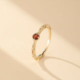 Bague Grenat Rouge Argent Plaqué Or – Énergie et Élégance - Biloria