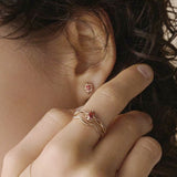 Bague Grenat Rouge – Bijou Argent Plaqué Or pour Femme - Biloria
