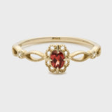 Bague Grenat Rouge – Bijou Argent Plaqué Or pour Femme - Biloria