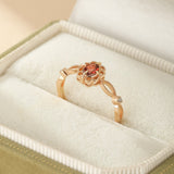 Bague Grenat Rouge – Bijou Argent Plaqué Or pour Femme - Biloria