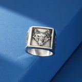 Bague Homme Acier Loup : Cadeau Symbolique Force et Loyauté - Biloria