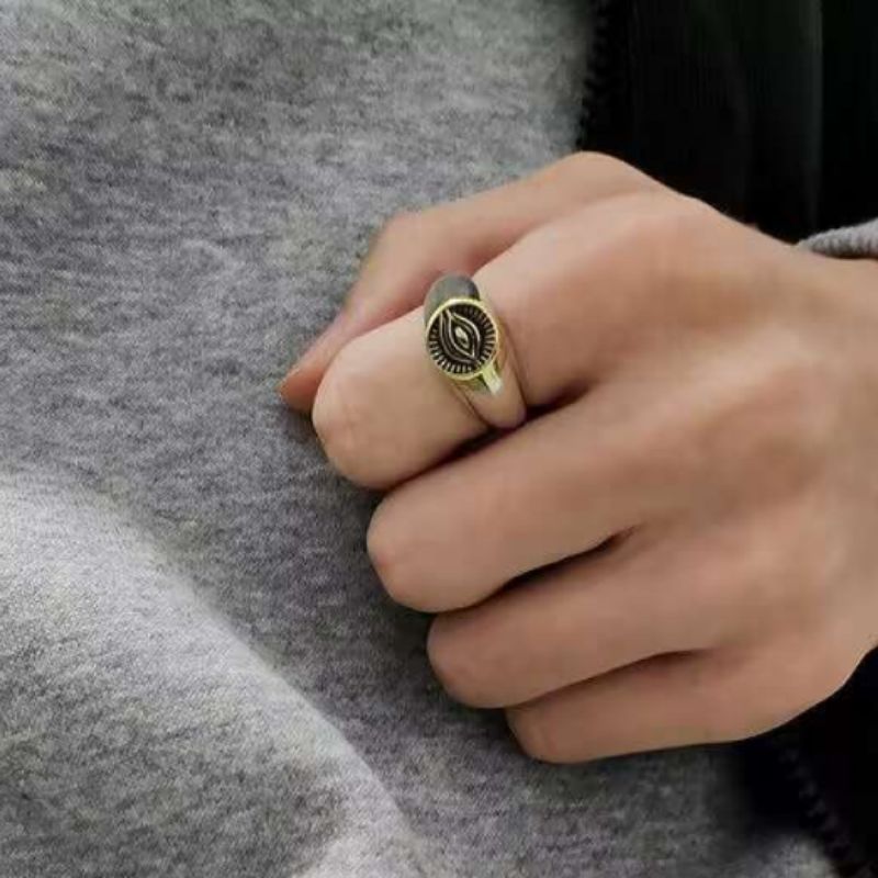 Bague Homme avec Œil Maléfique en Argent 925 | Protection - Biloria