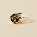Bague Homme avec Œil Maléfique en Argent 925 | Protection - Biloria