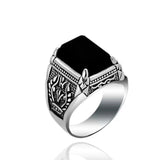 Bague Homme Obsidienne Sceau Royal Argent 925 - Biloria