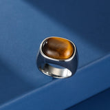 Bague Homme Œil de Tigre Acier Inoxydable - Biloria