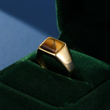 Bague Homme Œil de Tigre – Design Géométrique en Acier - Biloria