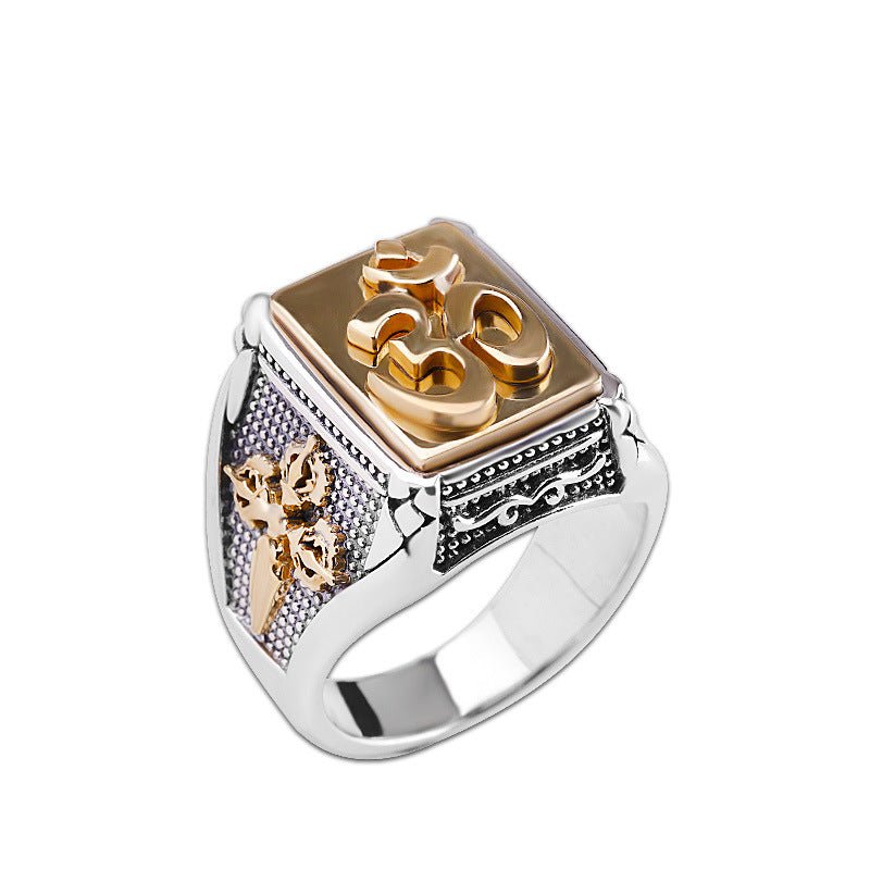 Bague Homme Six Mantras Argent 925 – Sagesse et Protection Spirituelle - Biloria