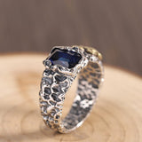 Bague Homme Zircon Bleu ou Violet – Argent 925 - Biloria