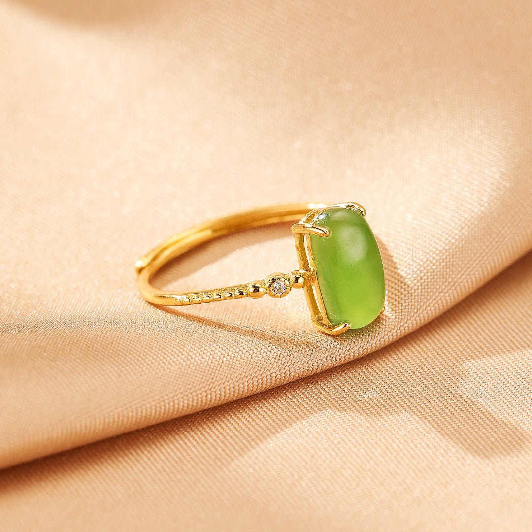 Bague Jade Vert Apaisante Bijou Ajustable Sérénité - Biloria