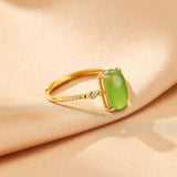 Bague Jade Vert Apaisante Bijou Ajustable Sérénité - Biloria